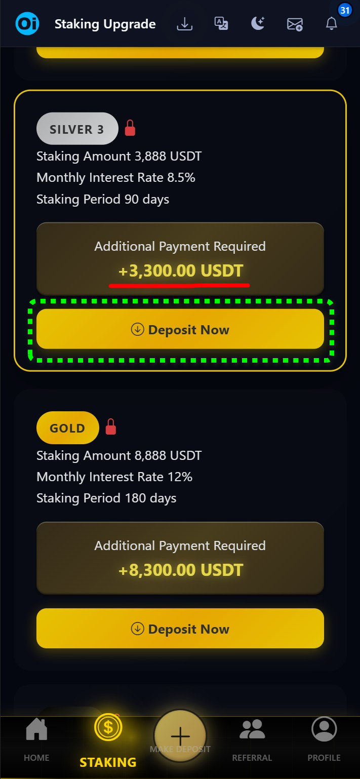 Deposit Required
