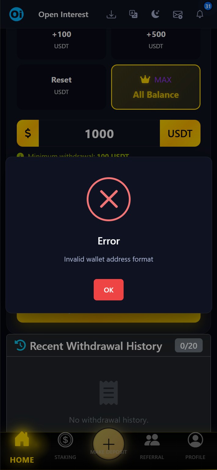 Wrong TXID error